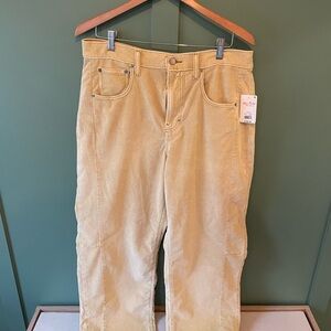 Lucky Brand women’s Barrel leg Corduroy Pants in butter yellow